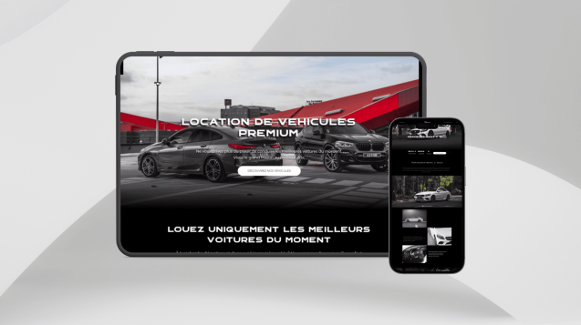 Mockup d'un site vitrine d'une agence de location de voiture - Assloc