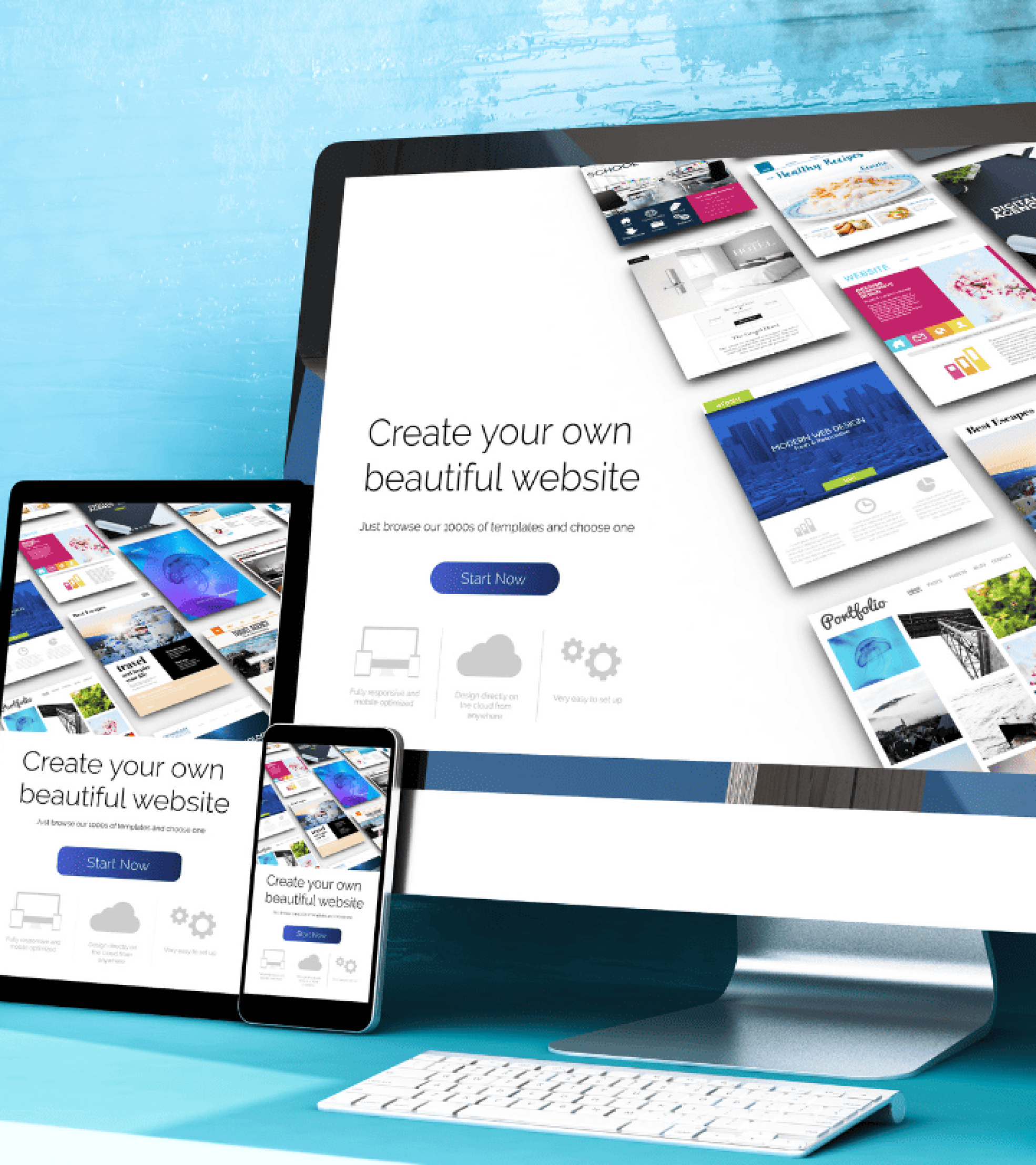 Mockup avec des sites web WordPress