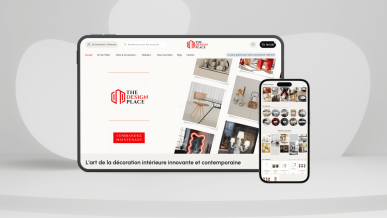 Mockup d'un site e-commerce pour une boutique de décoration intérieure à Casablanca - The Design Place