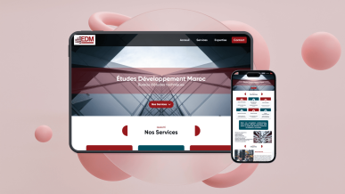 Mockup d'un site vitrine pour un bureau d'études en génie civil à Casablanca - Edm Ingénierie